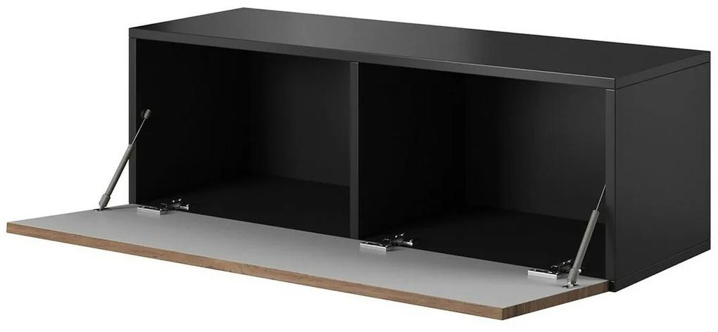 Σετ επίπλων Charlotte C110, Μαύρο, Με τραπέζι τηλεόρασης, Με πρόσθετο εξοπλισμό, Ξεχωριστά μέρη, 188x39cm, 68 kg | Epipla1.gr