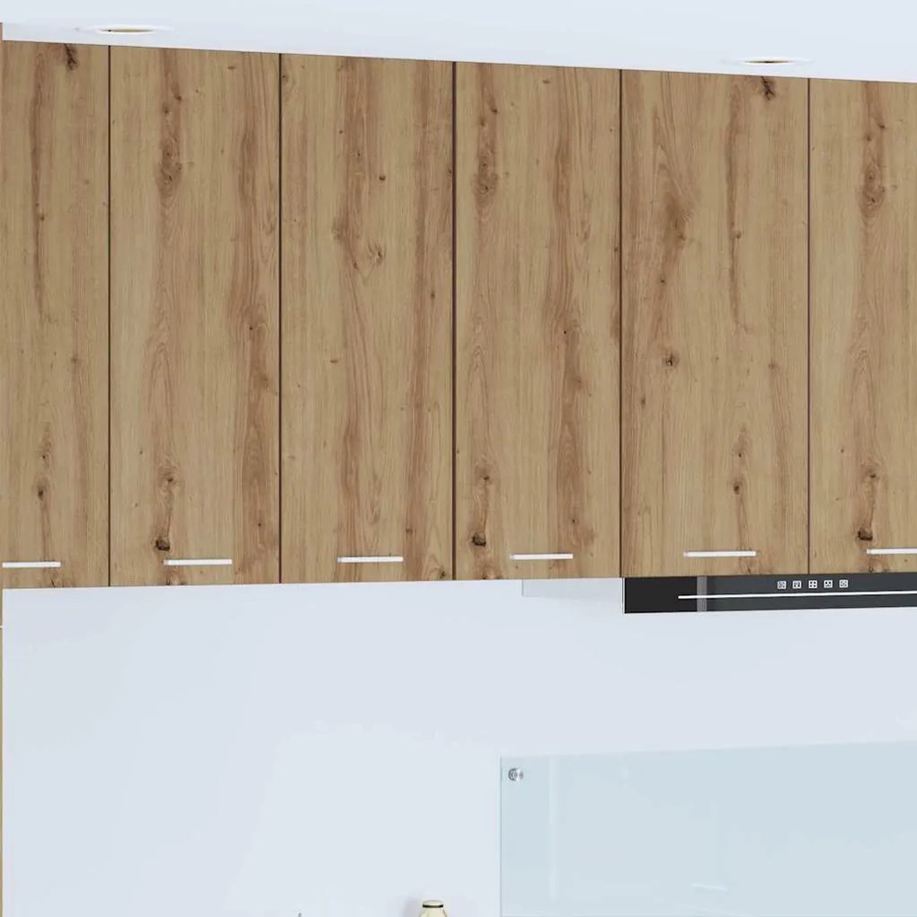 vidaXL Κρεμαστό ντουλάπι με ράφι Riga 2 pcs Χειροποίητη Δρυς και Λευκό