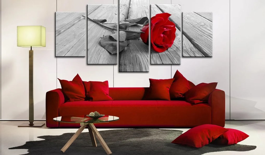 Πίνακας - Rose on wood 100x50