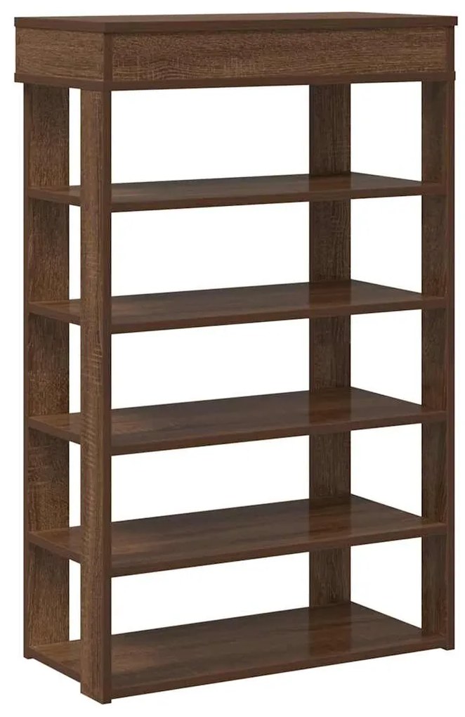 Ράφι παπουτσιών καφέ δρυς 60x30x98 cm Κατασκευασμένο ξύλο - Καφέ