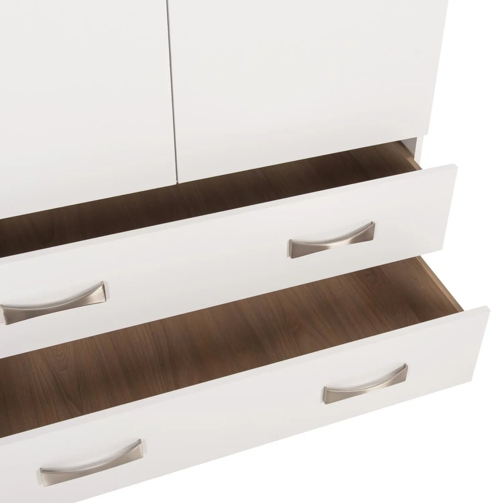 Ντουλάπα CARLY Τρίφυλλη με 2 Συρτάρια Λευκή 150x55x180Υεκ. 150x55x180 εκ.