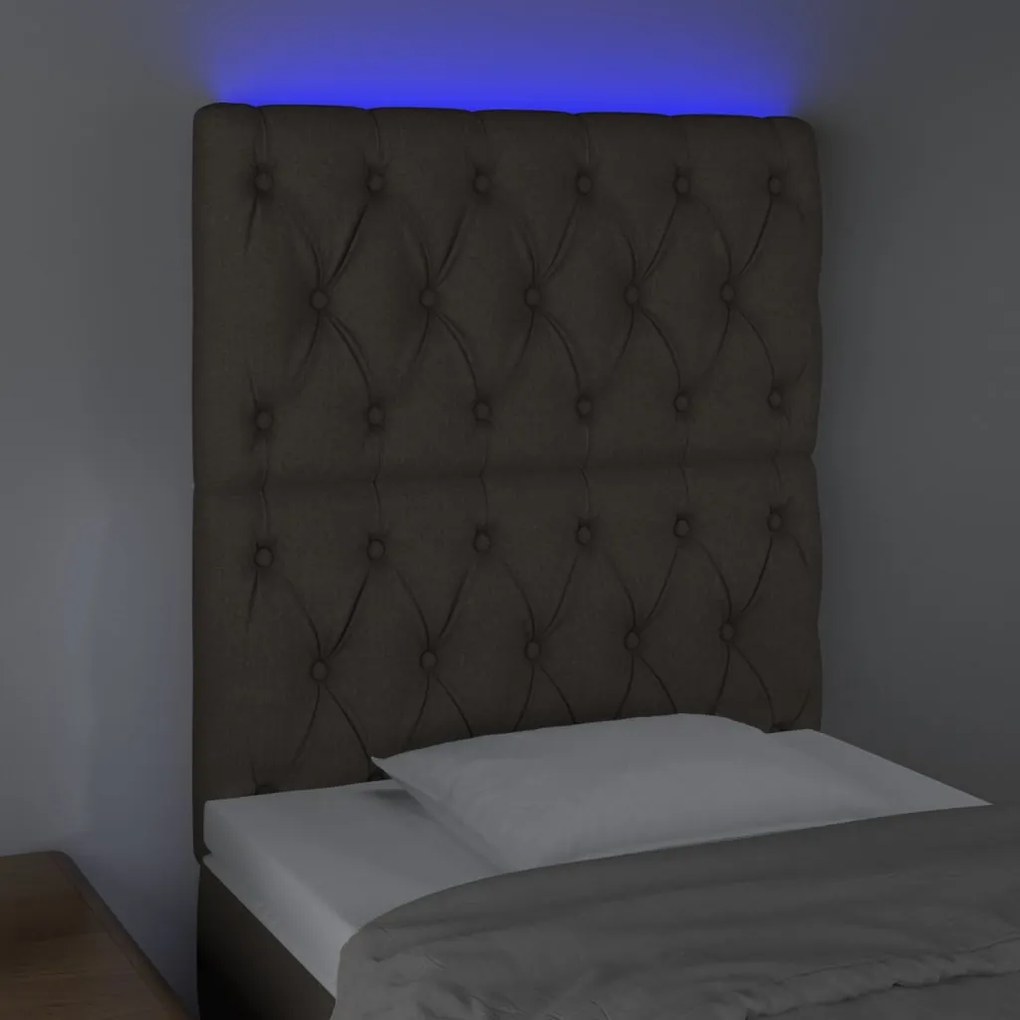 ΚΕΦΑΛΑΡΙ ΚΡΕΒΑΤΙΟΥ LED TAUPE 80X7X118/128ΕΚ. ΥΦΑΣΜΑΤΙΝΟ 3122738