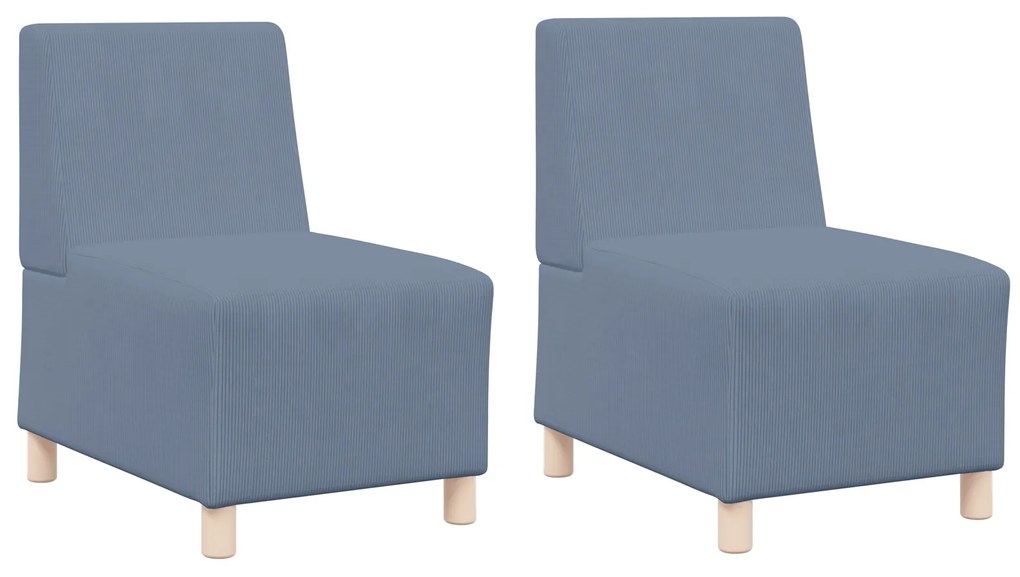 vidaXL Καθίσμα Σαλονιού 2 pcs Μπλε 55 x 74 x 82 εκ. Βελούδο