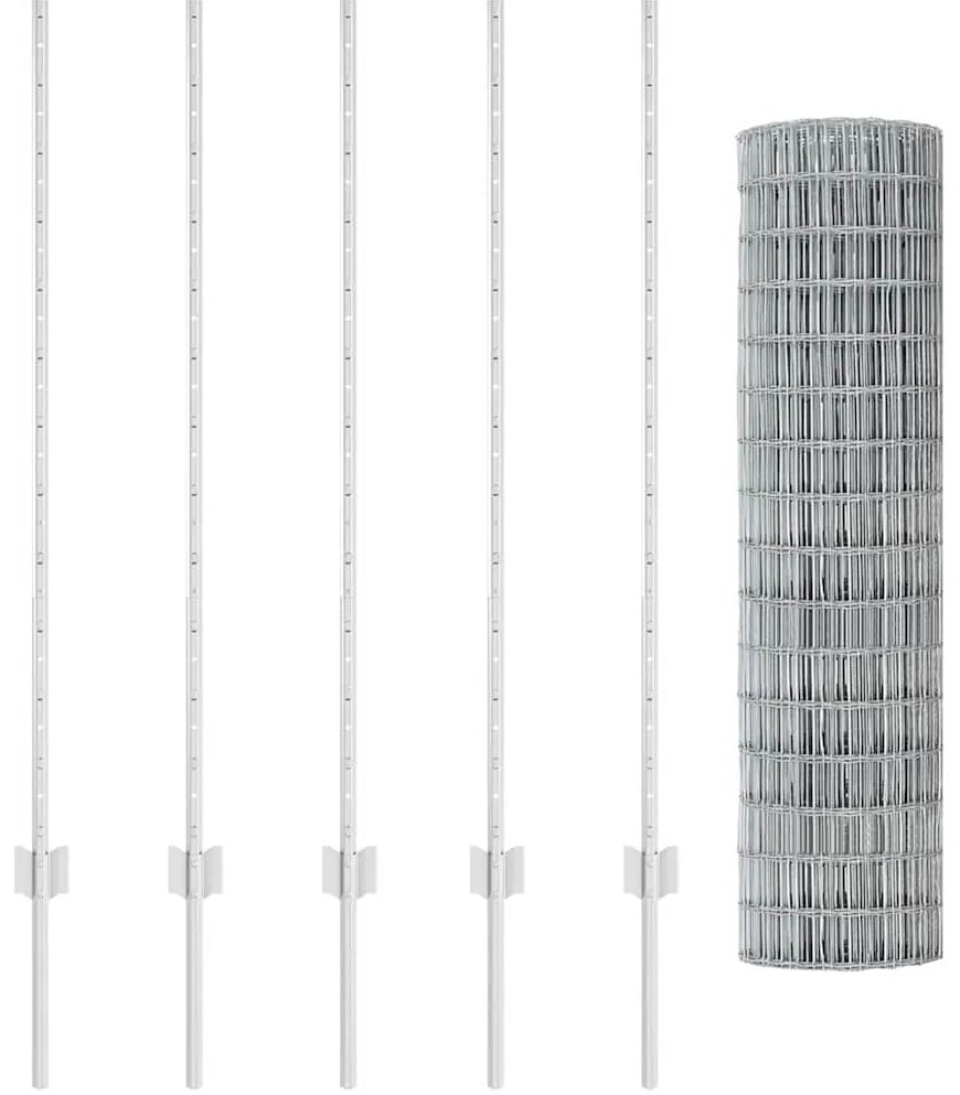 vidaXL Τεντώτο με στήριγμα Ασημί 1,2 x 10 m Ατσάλι