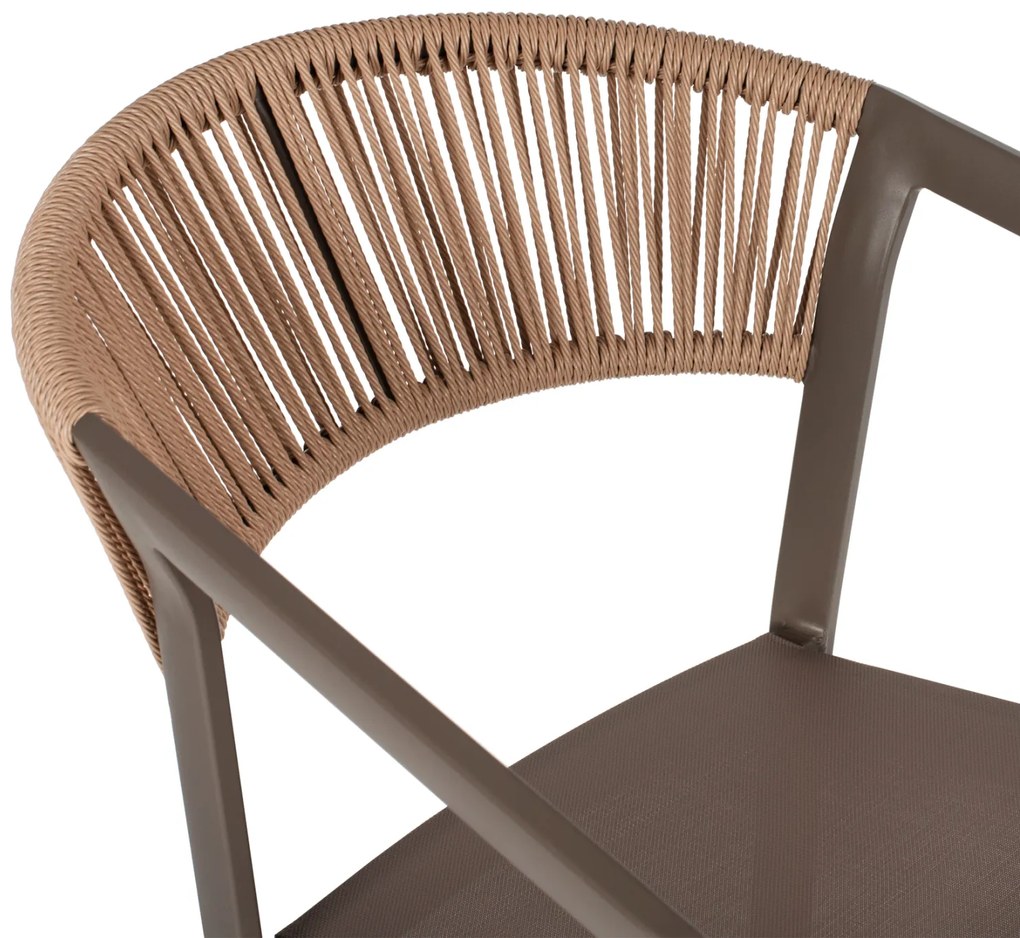 ΣΚΑΜΠΟ ΑΛΟΥΜΙΝΙΟΥ ΣΑΜΠΑΝΙ ΜΕ ΜΠΡΑΤΣΑ RATTAN &amp; TEXTLINE 56x58x105Yεκ.HM5892.23 - 0525662 - HM5892.23