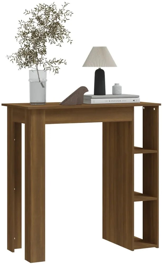 vidaXL Τραπέζι Κονσόλα με Ράφι Καφέ Δρυς 102x50x103,5εκ. Επεξεργ. Ξύλο