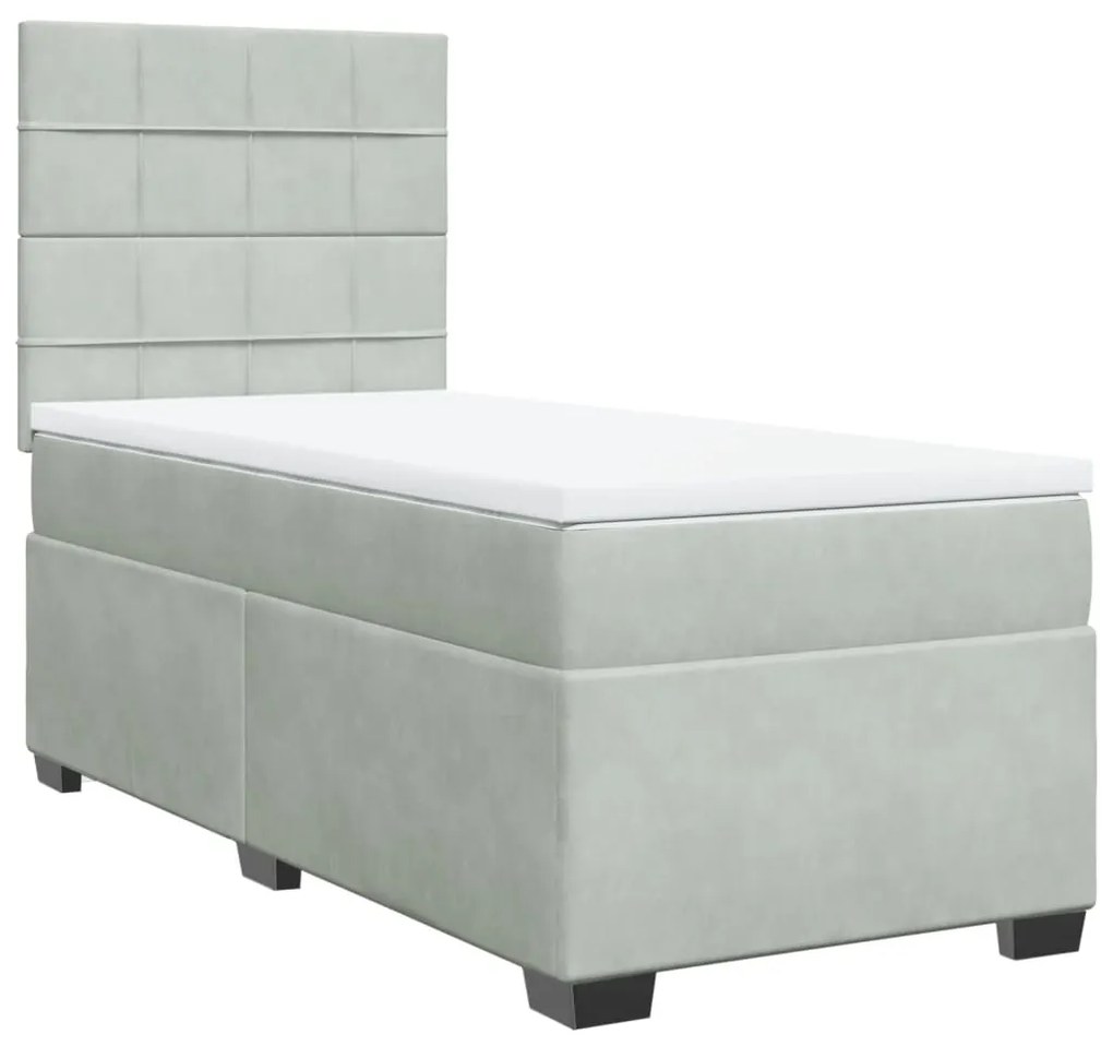 ΚΡΕΒΑΤΙ BOXSPRING ΜΕ ΣΤΡΩΜΑ ΑΝΟΙΧΤΟ ΓΚΡΙ 80X200 ΕΚ. ΒΕΛΟΥΔΙΝΟ 3290762