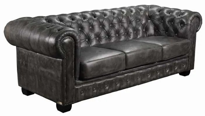 3θεσ.Δέρμα CHESTERFIELD 689 Antique Grey