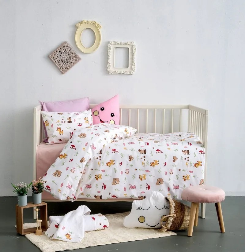 ΣΕΤ ΣΕΝΤΟΝΙΑ BEBE 75Χ110 ΧΩΡΙΣ ΛΑΣΤΙΧΟ ΛΙΚΝΟΥ - ALFIE PINK SB Home