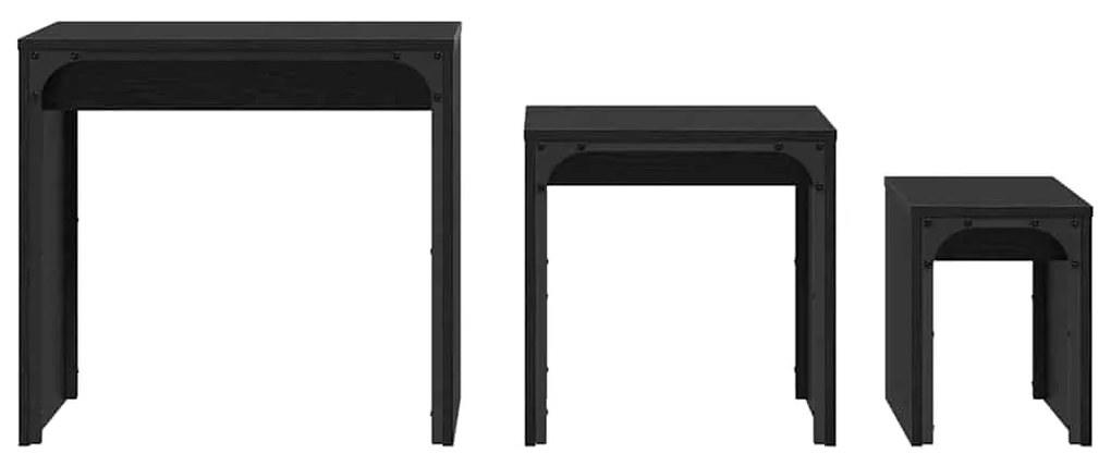 vidaXL Φωτιστικό Τραπεζάκι 3 pcs Μαύρη δρυς 60 x 35 x 56 εκ.