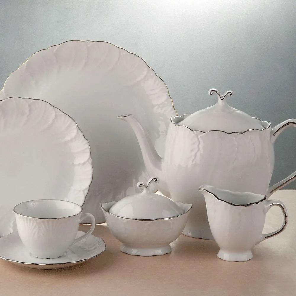 Σετ Τσαγιού Jasmine (9Τμχ) 29.001.31P White-Platinum Cryspo Trio Porcelain