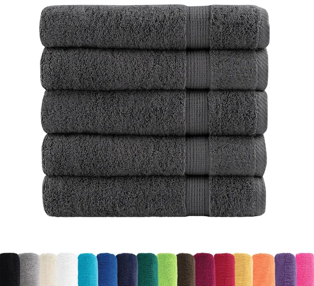 vidaXL Πετσέτες Μπάνιου Premium SOLUND 25 τεμ. Ανθρακί 70x140 εκ. 600 γρ./μ²
