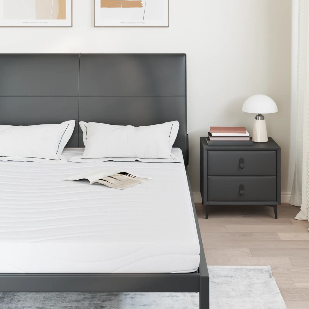 vidaXL Στρώματα Λευκό 140 x 190 cm 100% ύφασμα πολυεστέρα