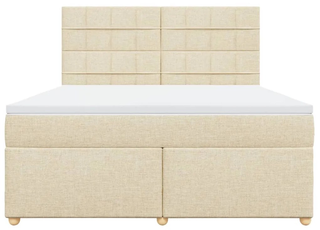 ΚΡΕΒΑΤΙ BOXSPRING ΜΕ ΣΤΡΩΜΑ ΚΡΕΜ 180X200 ΕΚ. ΥΦΑΣΜΑΤΙΝΟ 3293664