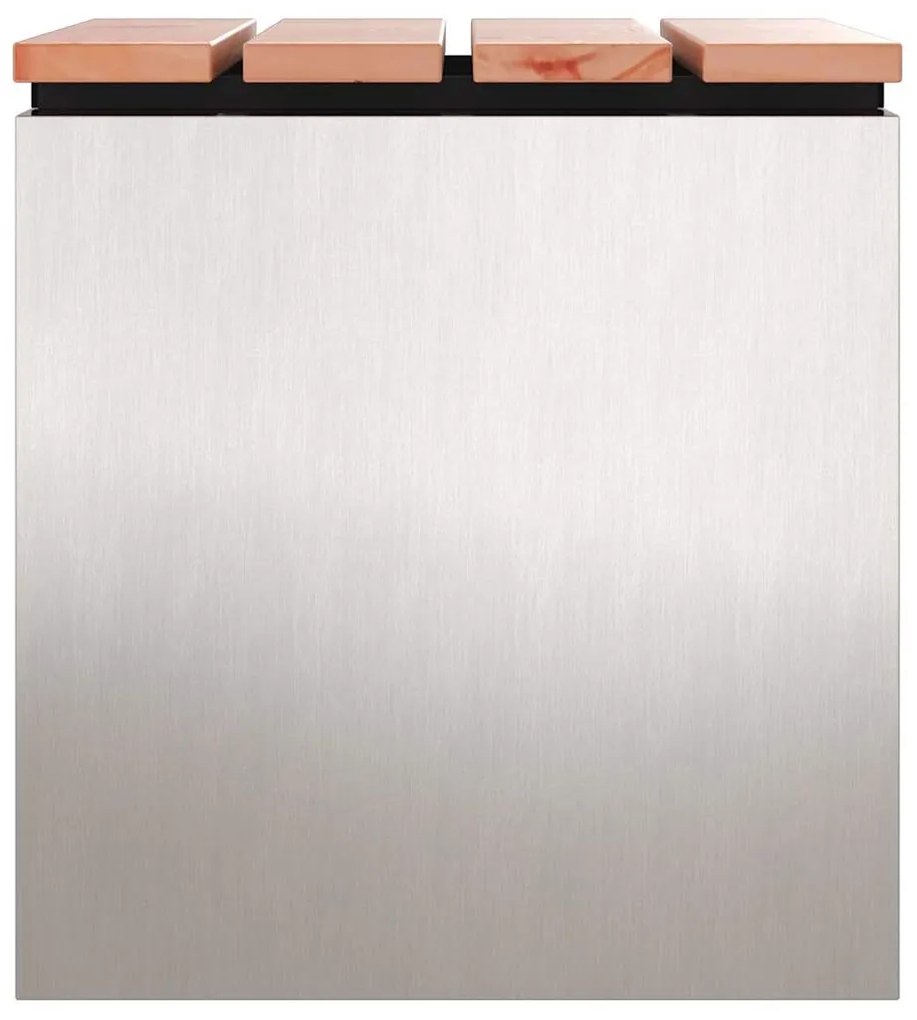 vidaXL Παγκάκι κήπου Ασημί 40 x 40 x 43 cm Ανοξείδωτο ατσάλι