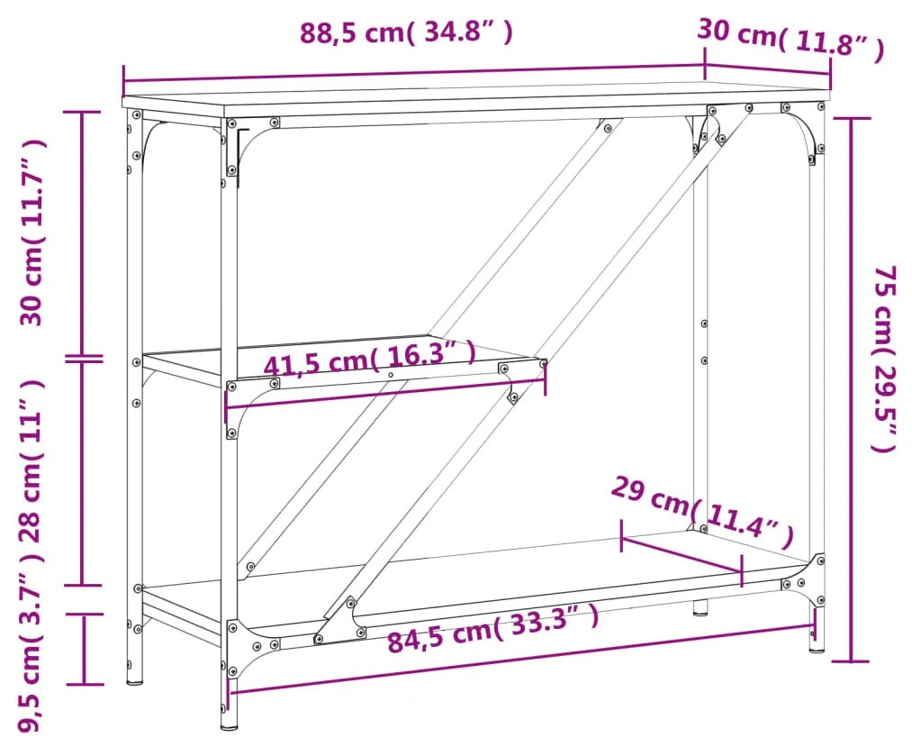 ΤΡΑΠΕΖΙ ΚΟΝΣΟΛΑ ΚΑΠΝΙΣΤΗ ΔΡΥΣ 88,5X30X75 ΕΚ. ΕΠΕΞΕΡΓΑΣΜΕΝΟ ΞΥΛΟ 835481