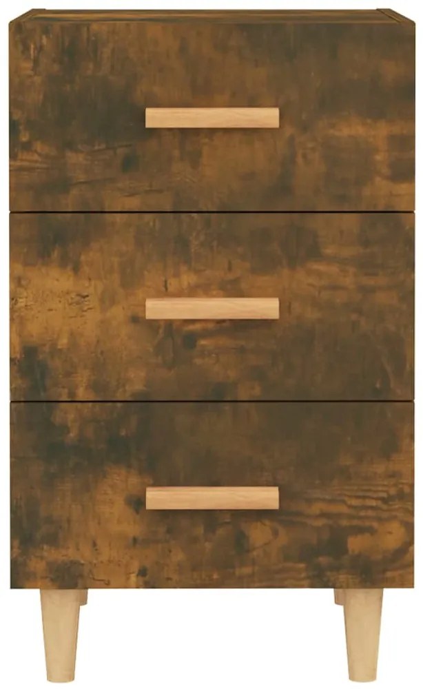 vidaXL Κομοδίνο Καπνιστή Δρυς 40 x 40 x 66 εκ. από Επεξεργασμένο Ξύλο