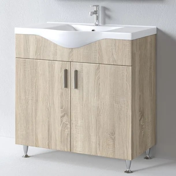 Bathroom Βench with Sink SIENA 90 Sonoma 90x46x85 εκ.