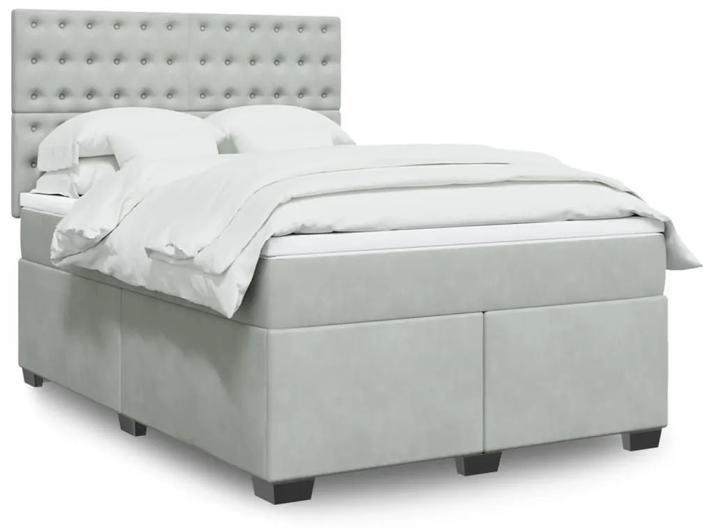 ΚΡΕΒΑΤΙ BOXSPRING ΜΕ ΣΤΡΩΜΑ ΑΝΟΙΧΤΟ ΓΚΡΙ 160X200 ΕΚ. ΒΕΛΟΥΔΙΝΟ 3293266