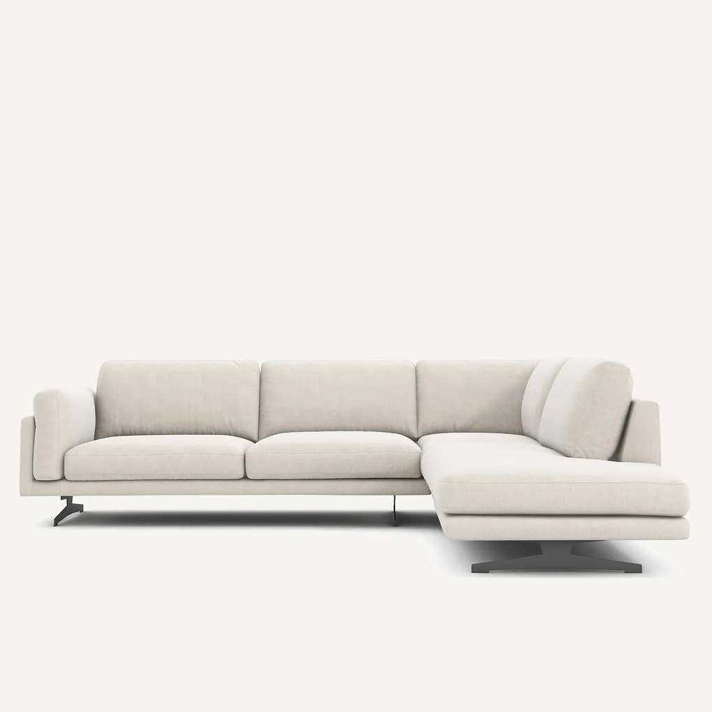 Γωνιακός καναπές με σεζλόνγκ από βελούδο chenille, César