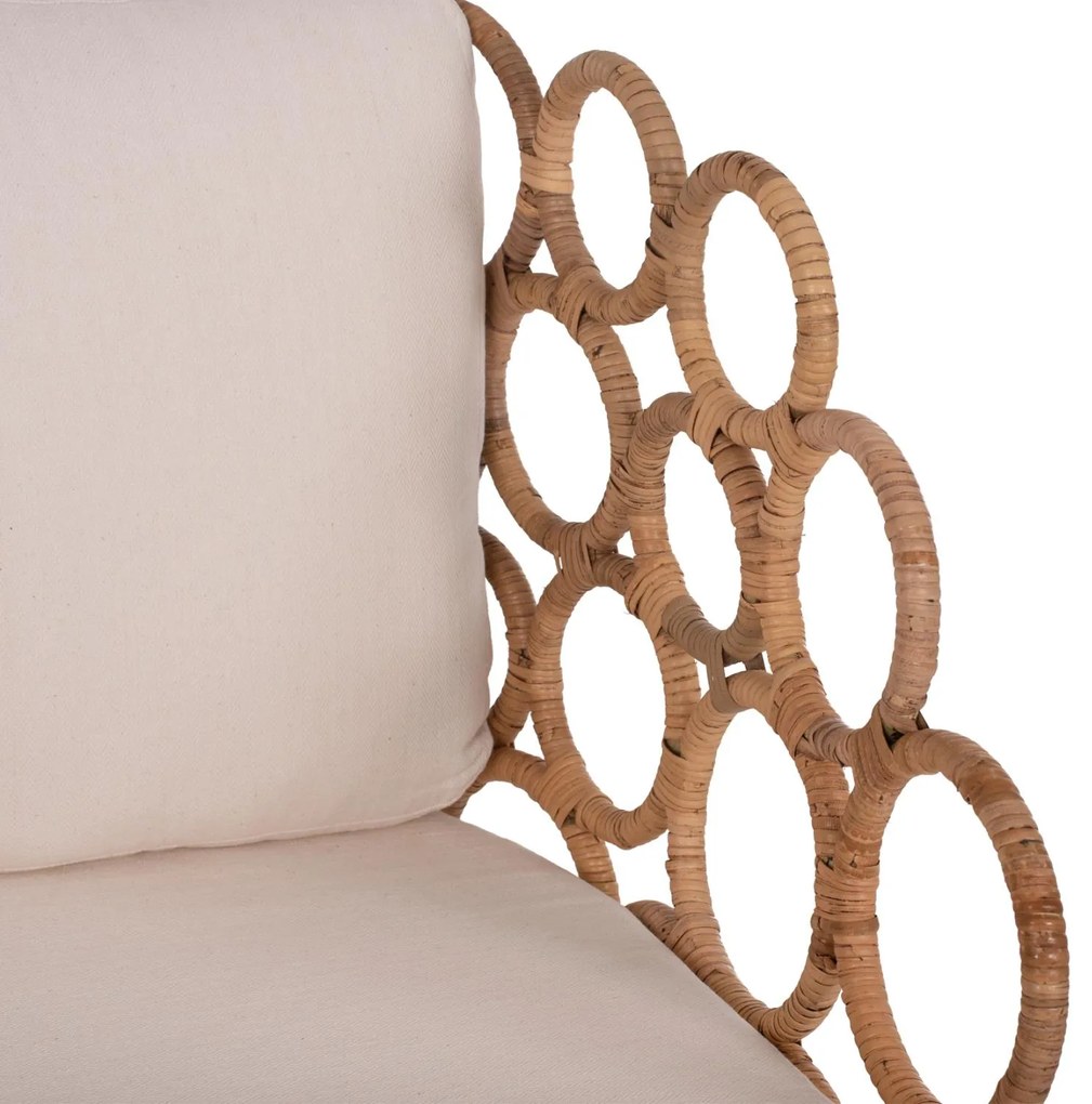 Πολυθρόνα RINGER C9341 Μεταλλική με Φυσικό RAttan 65x69x86Y εκ. 65x69x86 εκ.