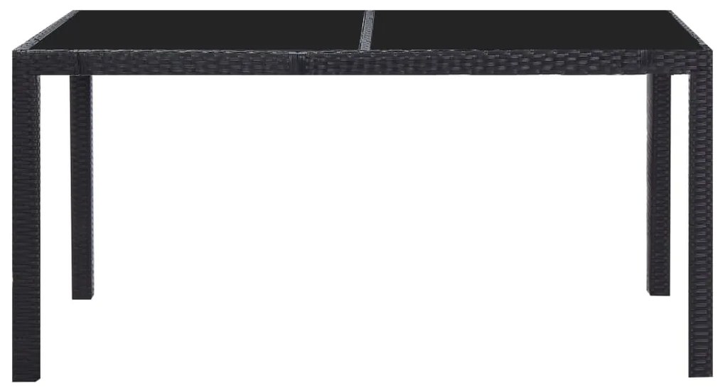 vidaXL Τραπεζαρία Εξωτερικού Χώρου Σετ 7 τεμ. Μαύρη Συνθετικό Ρατάν