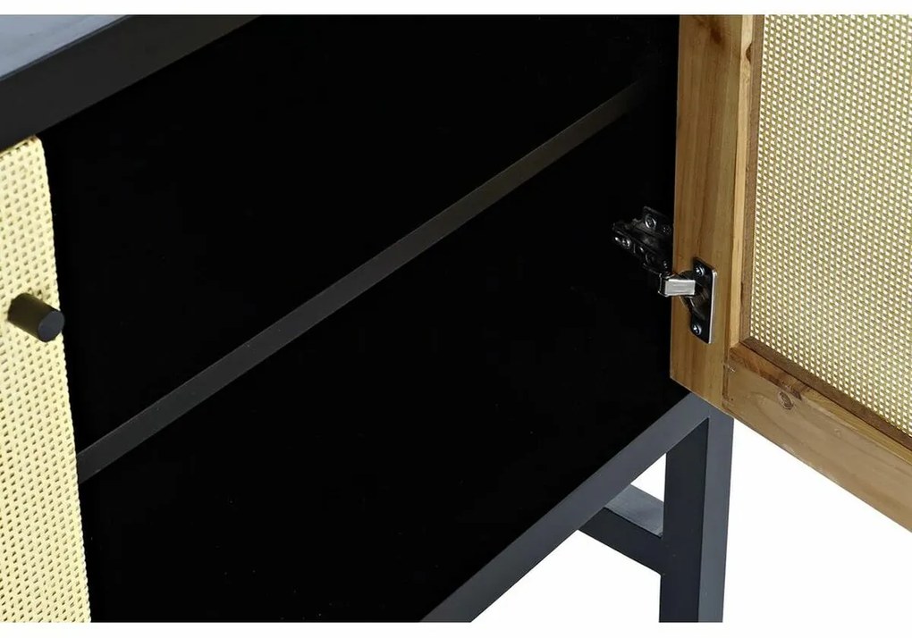 Σκευοθήκη DKD Home Decor   Μαύρο Φυσικό ρατάν Έλατο 120 x 38 x 76 cm