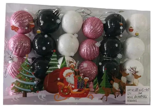 Σετ Χριστουγεννιάτικες μπάλες - 4cm - 24pcs - 023476