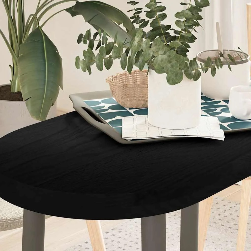 Επιτραπέζια επιφάνεια Σκούρο Καφέ 80x40x4 εκ. Ξύλο Δρυός Οβάλ