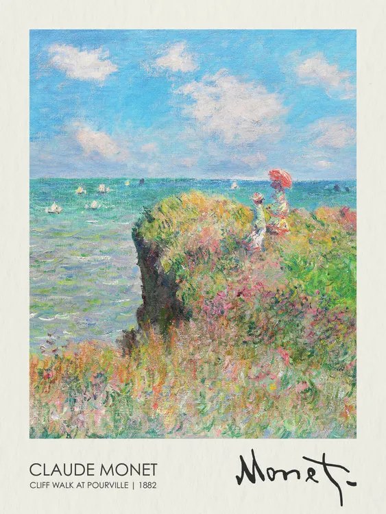 Αναπαραγωγή Cliff Walk at Pourville (1882), Claude Monet