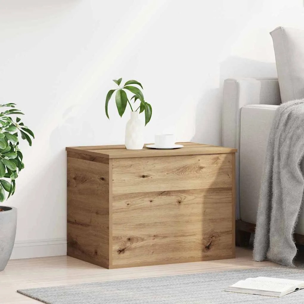 vidaXL Κουτί Αποθήκευσης με Καπάκι σε Στυλ Artisan Oak 60x42x46 εκ Επεξεργασμένο Ξύλο