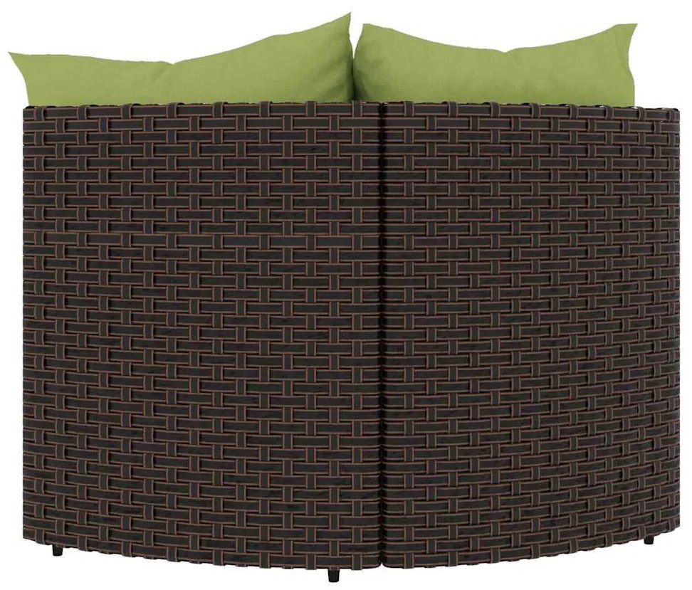 vidaXL Καναπέδες Κήπου Γωνιακοί με Μαξιλάρια 2 τεμ. Καφέ Συνθ. Ρατάν