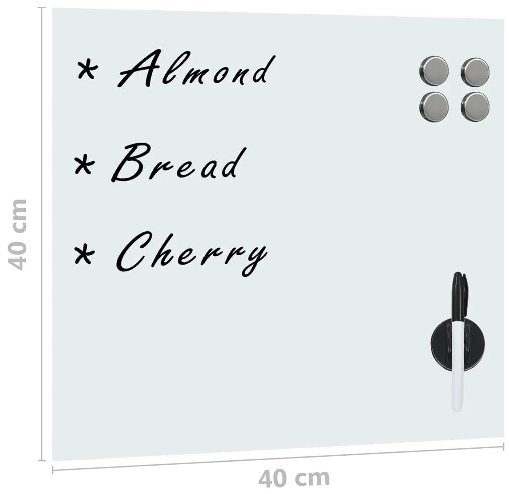 vidaXL Πίνακας Επιτοίχιος Μαγνητικός 40 x 40 εκ. Γυάλινος