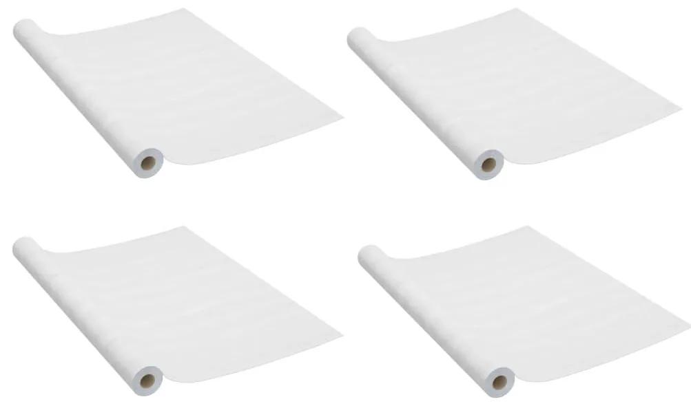 Μεμβράνες Πόρτας Αυτοκόλλητες 4 τεμ. Λευκό Ξύλο 210x90 εκ. PVC - Λευκό