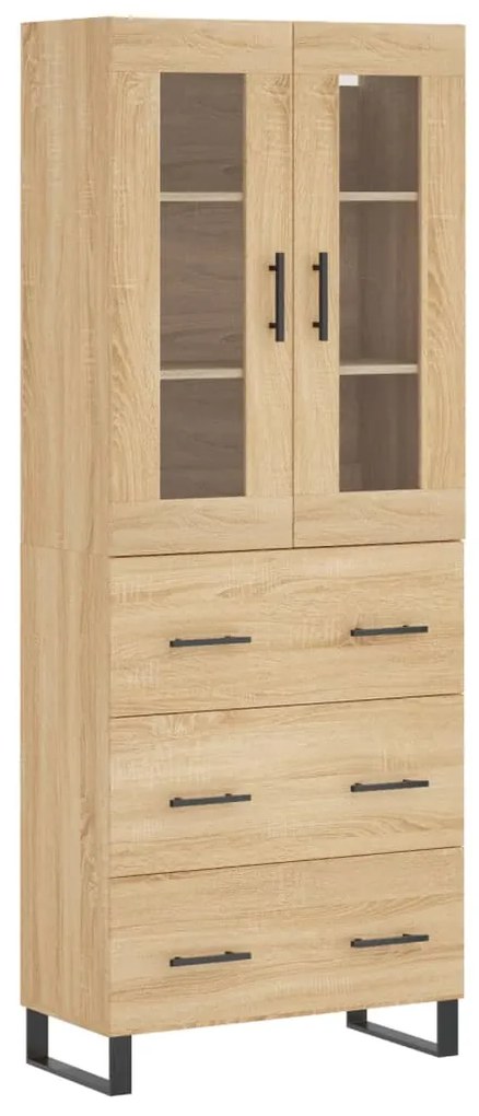 vidaXL Ντουλάπι Sonoma δρυς 69,5 x 34 x 180 εκ. από Επεξεργασμένο Ξύλο