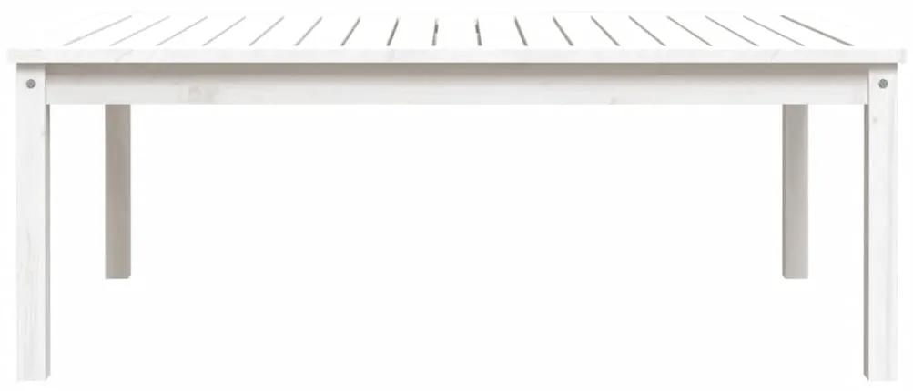vidaXL Τραπέζι Κήπου Λευκό 121x82,5x45 εκ. από Μασίφ Ξύλο Πεύκου