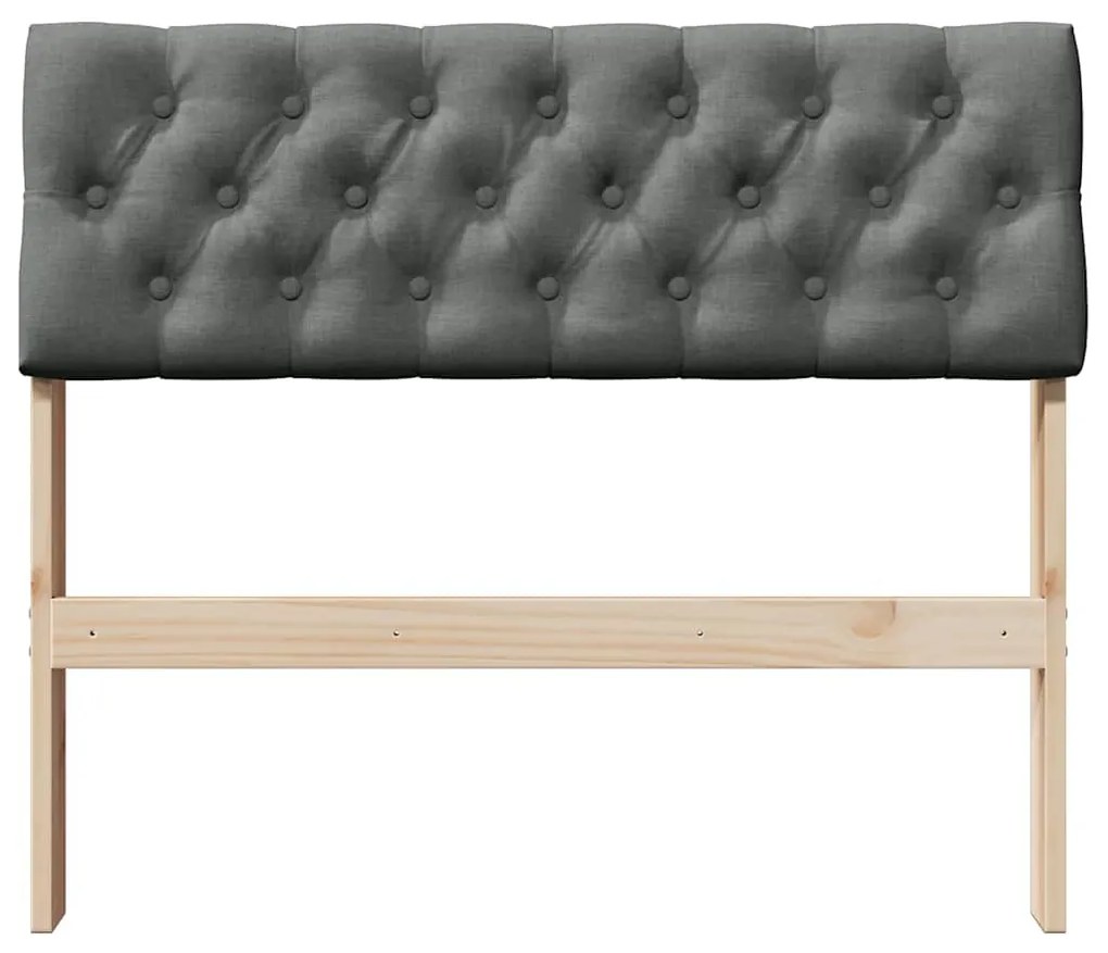 vidaXL Ταπετσαρισμένο κεφαλάρι Σκούρο Γκρι 90 cm Στερεά ξυλεία πεύκου