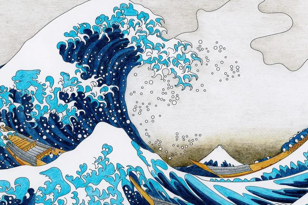 Αναπαραγωγή εικόνας The Great Wave of Kanagawa - Kacushika Hokusai - 120x80