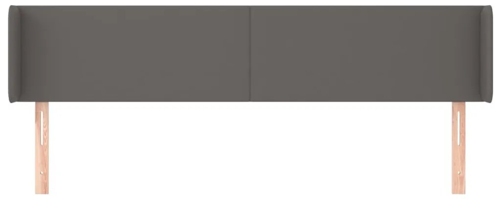 vidaXL Κεφαλάρι με Πτερύγια Γκρι 183x16x78/88εκ. Συνθετικό Δέρμα