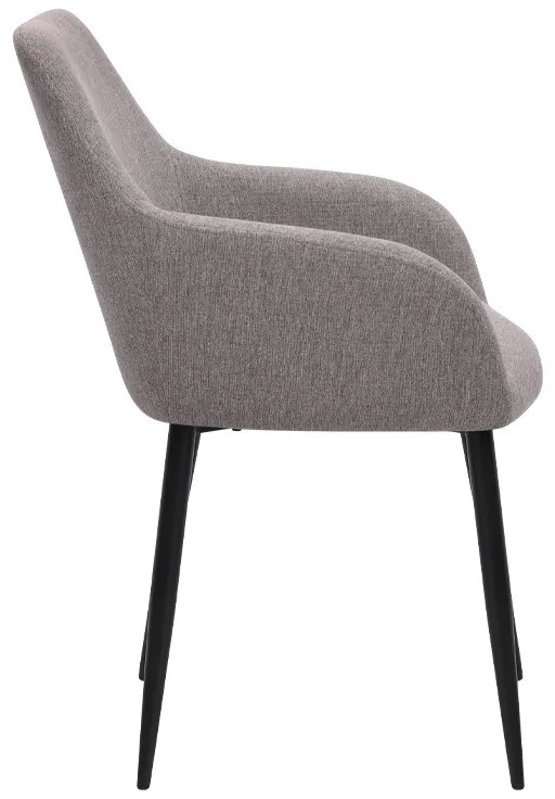 Πολυθρόνα τραπεζαρίας Monica Megapap ανοιχτό μπεζ ύφασμα - μεταλλικό μαύρο πόδι 54x57x84εκ.