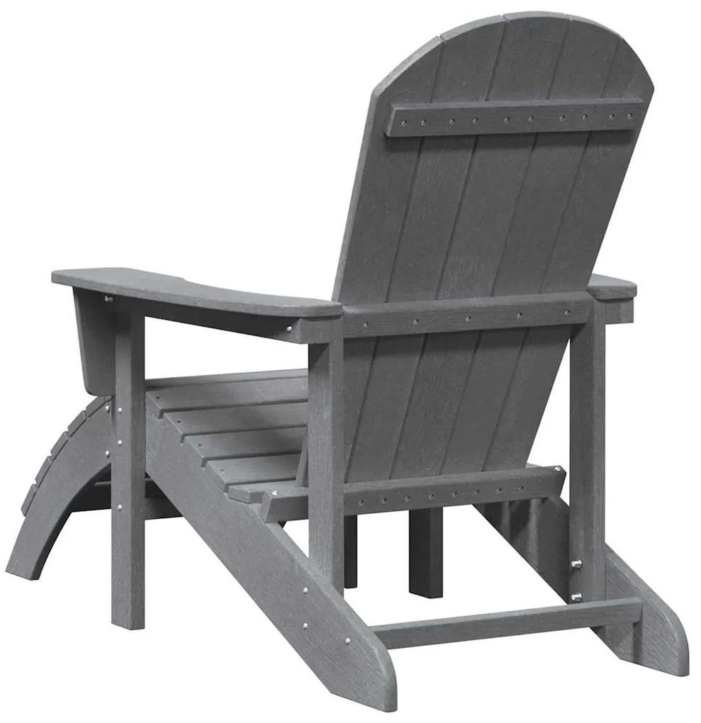 vidaXL Καρέκλα Adirondack με Ποδόστρωμα Ανοιχτό Γκρι HDPE