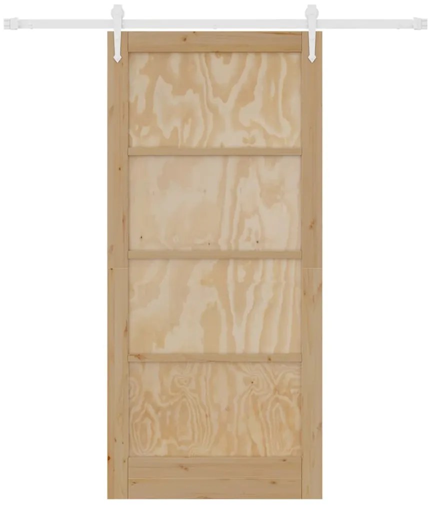 vidaXL Συρόμενη Πόρτα Φυσικό και λευκό 93 x 202 cm