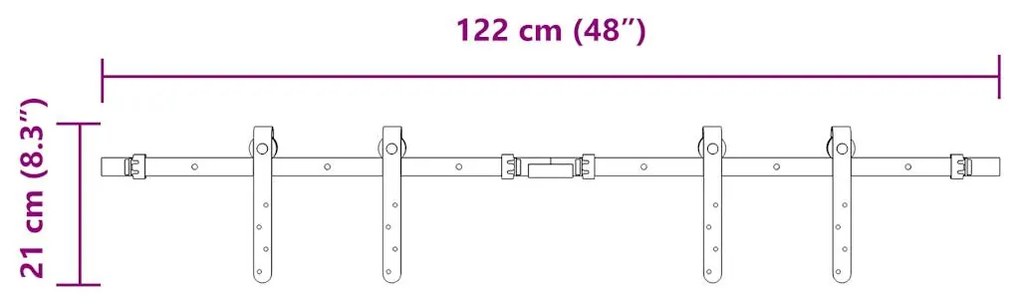 ΚΙΤ ΣΥΡΟΜΕΝΗΣ ΠΟΡΤΑΣ ΓΡΑΦΕΙΟΥ 122 CM ΑΠΟ ΑΝΘΡΑΚΟΥΧΟ ΧΑΛΥΒΑ 4009664