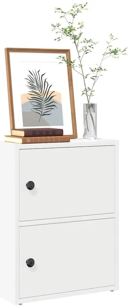 vidaXL Βιβλιοθήκη Λευκή 40x24x52 εκ. από Επεξεργασμένο Ξύλο