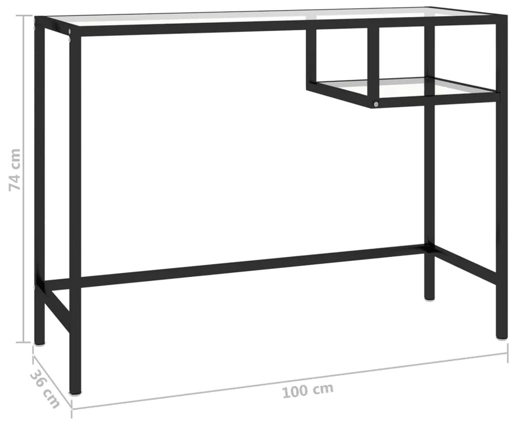 Γραφείο Υπολογιστή Διάφανο 100 x 36 x 74 εκ. από Γυαλί - Διαφανές