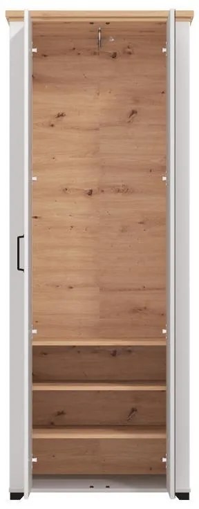 Έπιπλο Εισόδου Valencia P2OG Λευκό - Artisan Oak - Λευκό Μάτ 75x41x194,5 εκ. 75x41x194.5 εκ.
