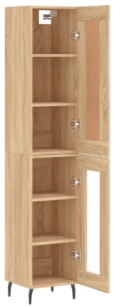 vidaXL Μπουφές Sonoma δρυς 34,5 x 34 x 180 εκ. από Επεξεργασμένο Ξύλο