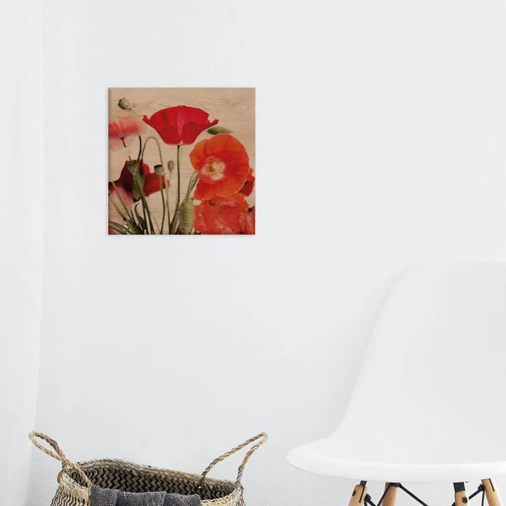 Red Flower πίνακας διακόσμησης 29 x 29 x 0,60 εκ (21360) - MDF - 21360