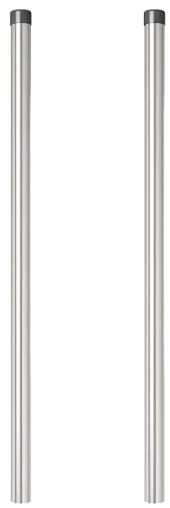vidaXL Πό posts φράχτη 2 pcs Ασημί 120 cm Ατσάλι με Επικάλυψη Πούδρας