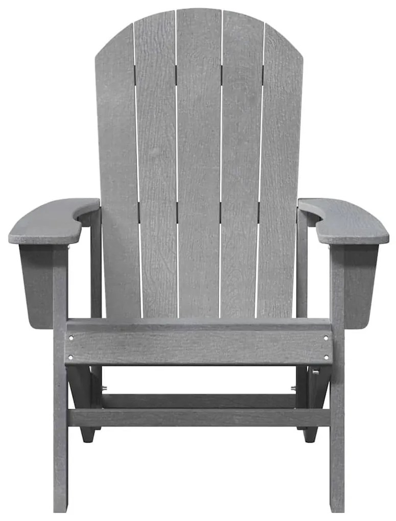 vidaXL Πολυθρόνα Adirondack ανοιχτό γκρι, 74x82x91 εκ. HDPE